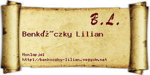 Benkóczky Lilian névjegykártya